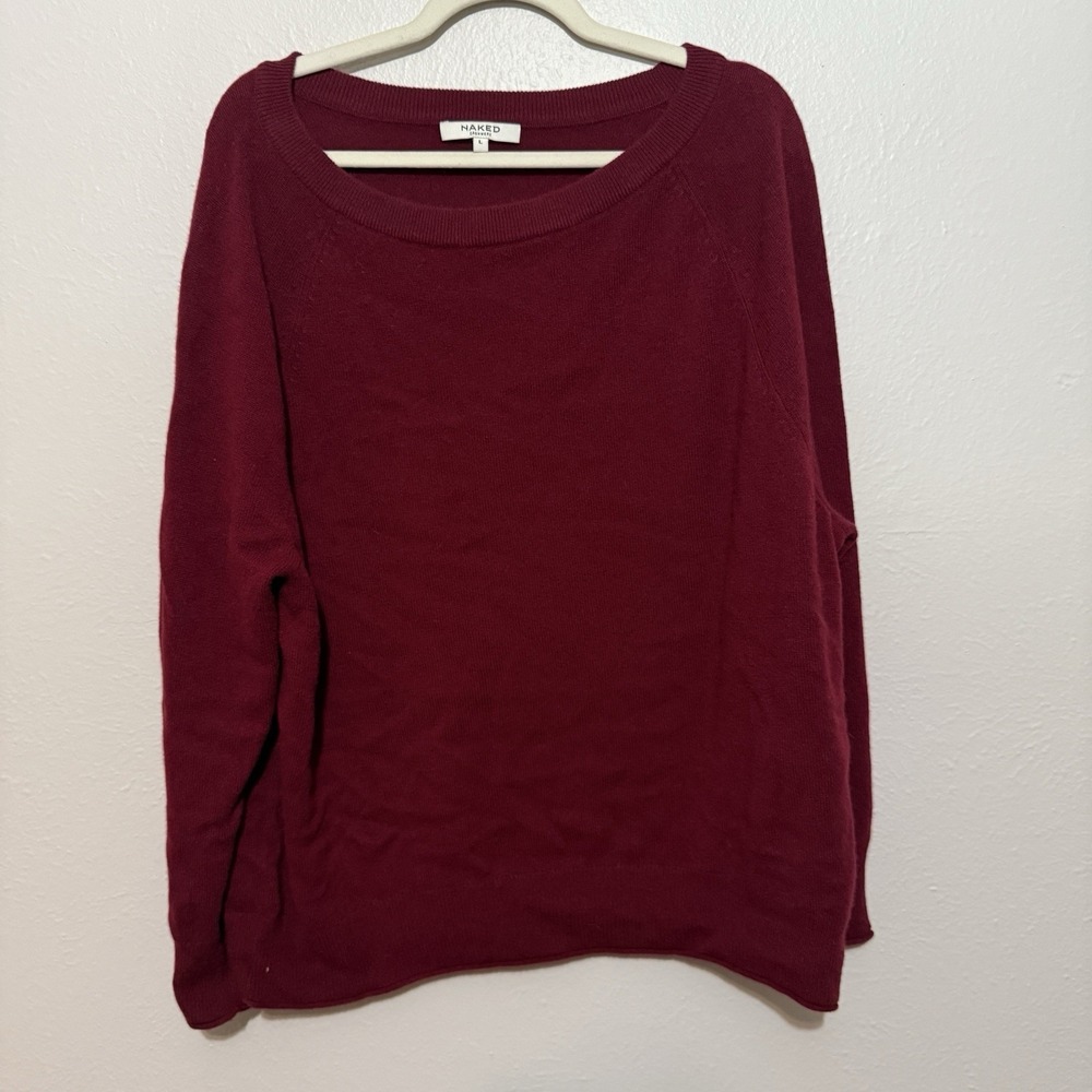 Naked Cashmere Women's 100% Cashmere Crewneck Pullover‎ Sweater Burgundy Red